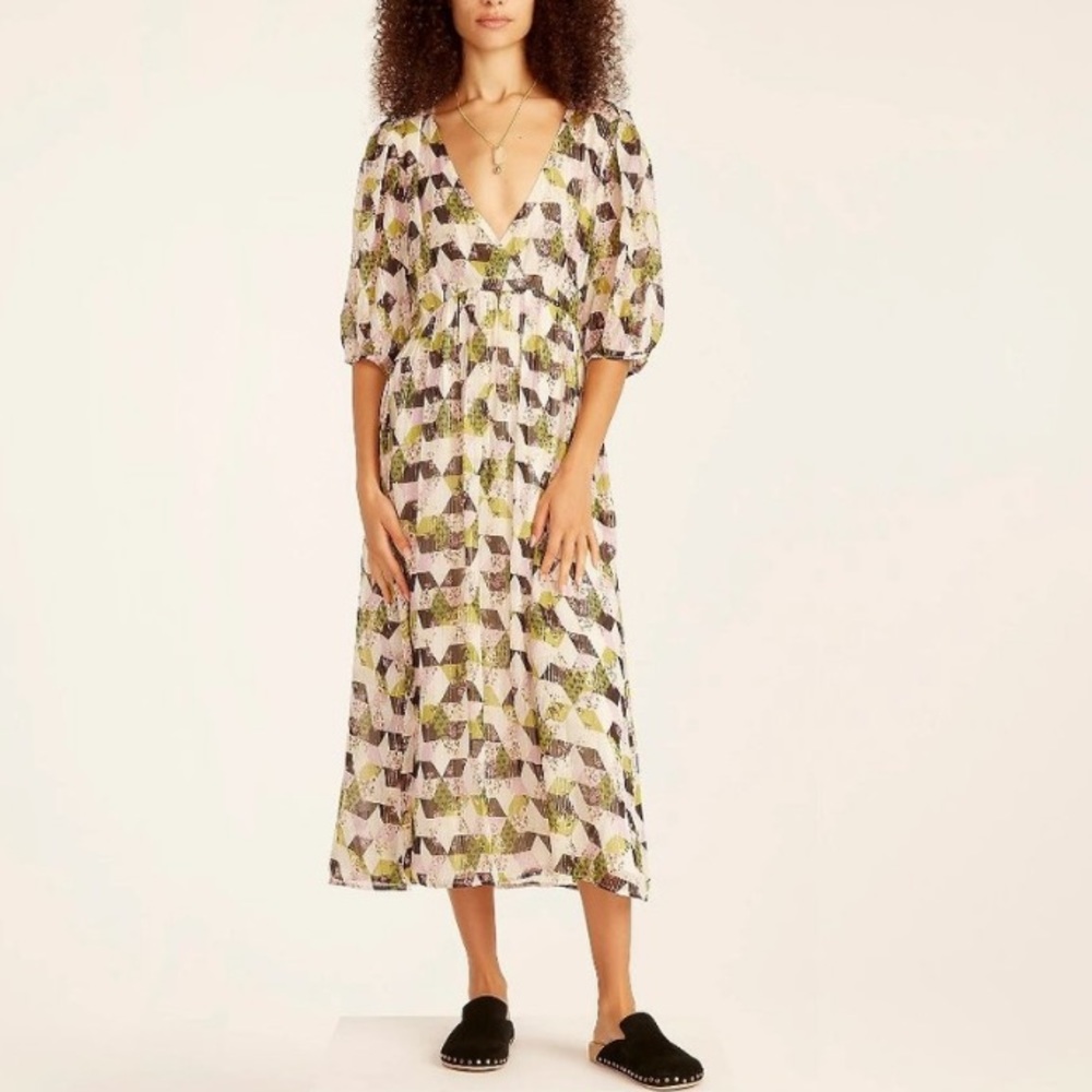 NEW J. Crew Lurex Metallic Chiffon Midi Dress NWT - Picture 13 of 13